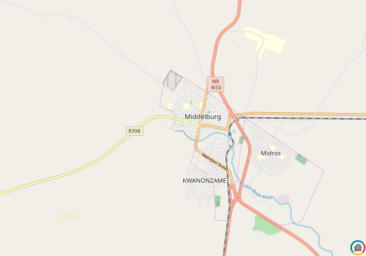Map location of Middelburg (EC)